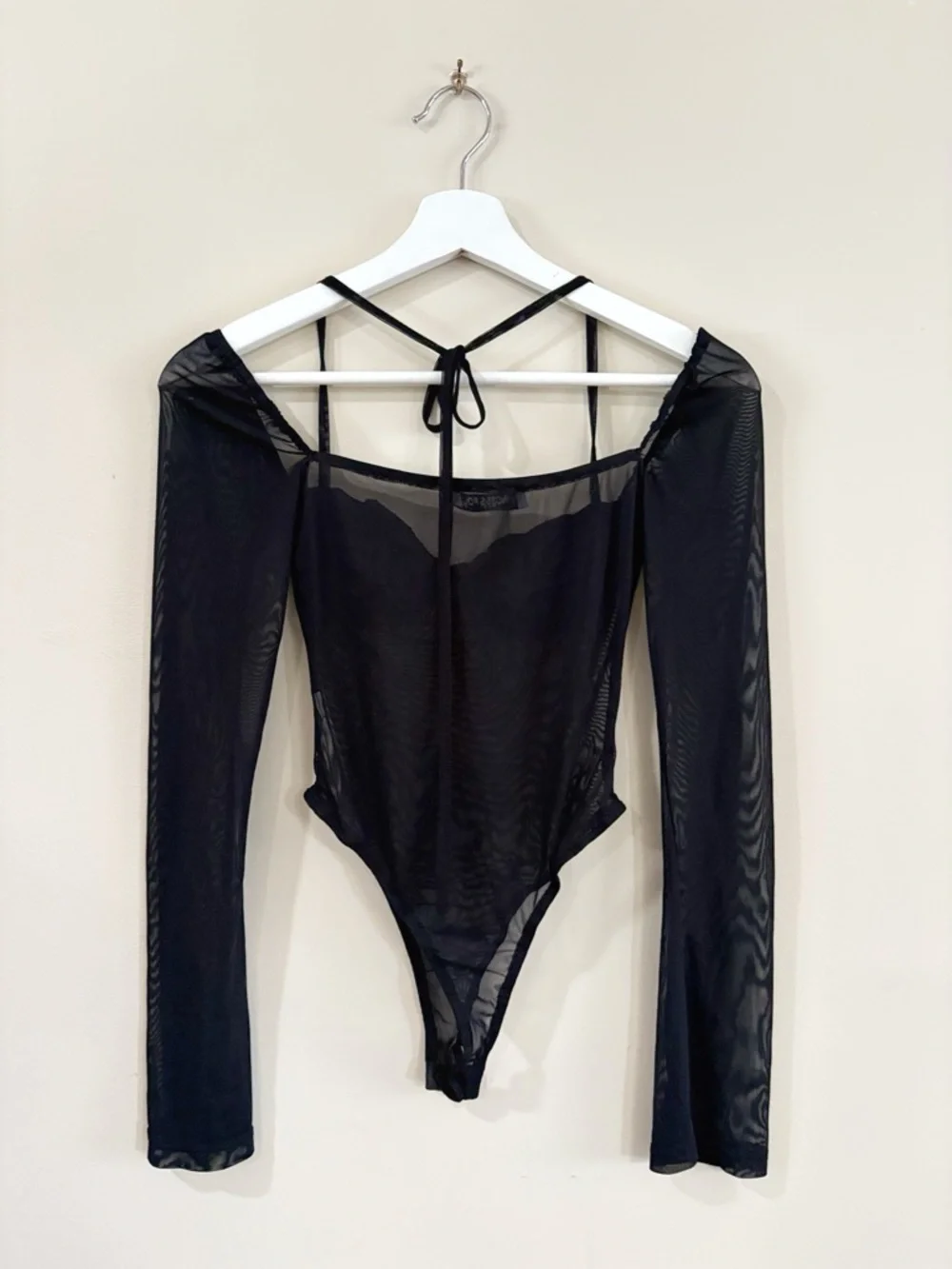Princess Polly Mesh Bodysuit Women US 2 Black Sheer Y2K Party Club Coquette